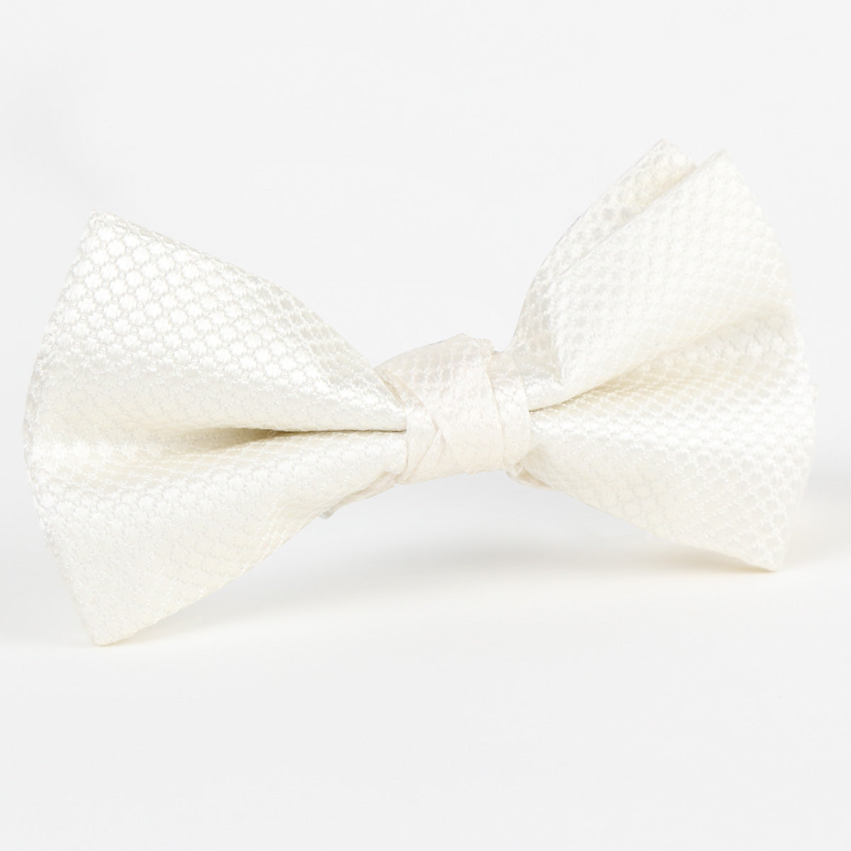 Off White Luxury Silk Square Weave Single Dimple Bow Tie