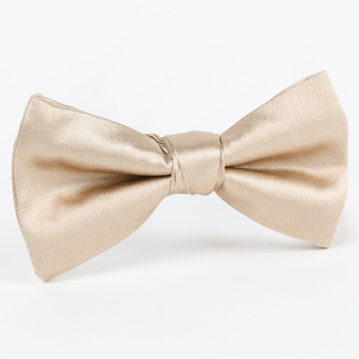 Taupe Luxury Silk Satin Weave Single Dimple Bow Tie