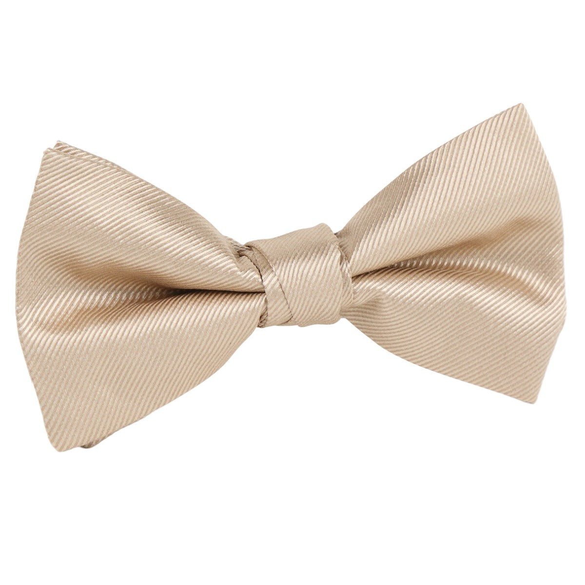 Taupe Twill Weave Single Dimple Silk Bow Tie