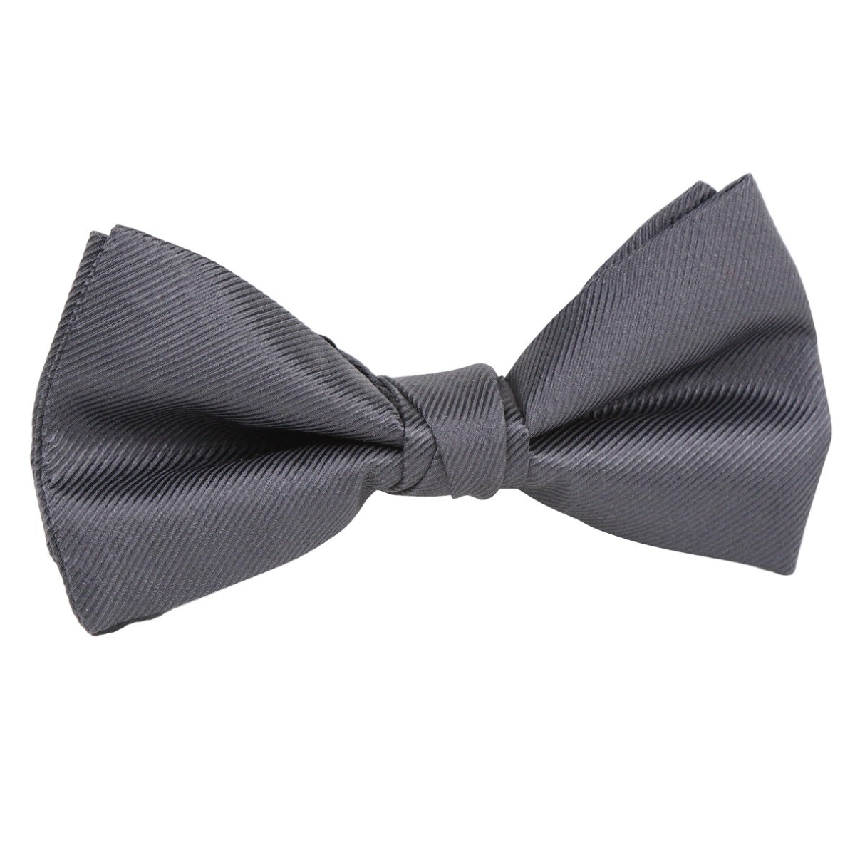 Charcoal Luxury Silk Twill Weave Single Dimple Bow Tie