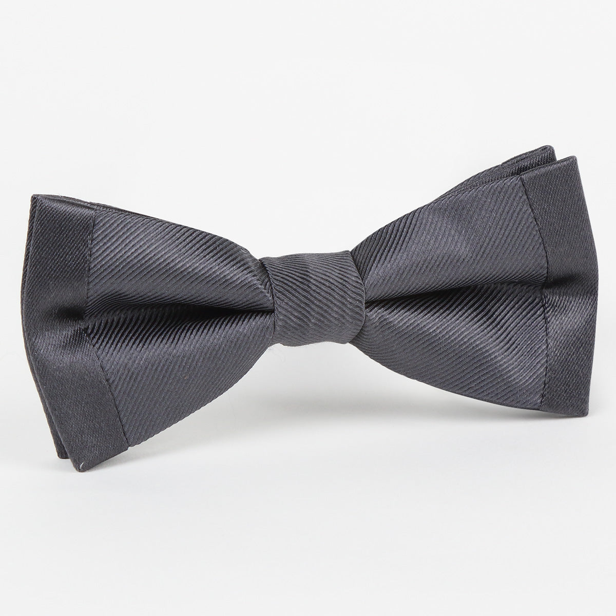 Charcoal Luxury Pure Silk Twill Weave/Satin Edge Slim Bow Tie