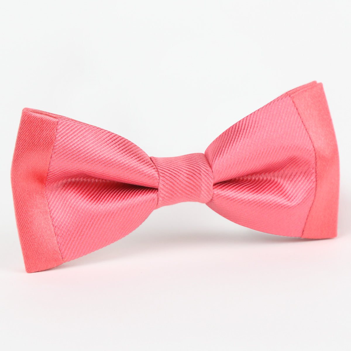Coral Luxury Pure Silk Twill Weave/Satin Edge Slim Bow Tie