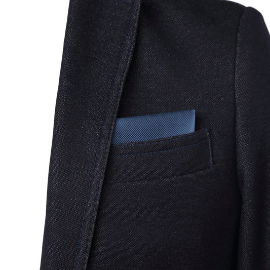 Slate Blue Pure Silk Twill Weave Pocket Square