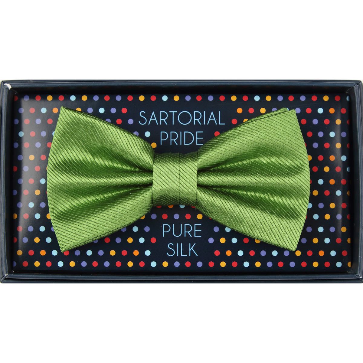 Green Pure Silk Twill Weave Bow Tie