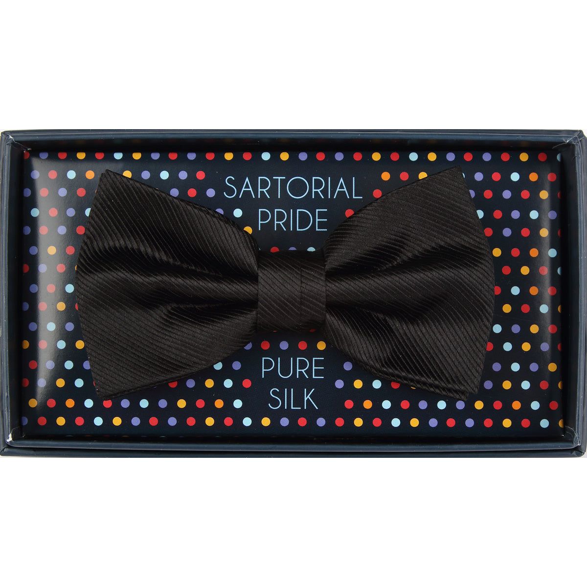 Black Pure Silk Twill Weave Bow Tie
