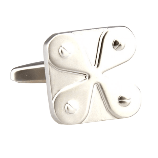 Silver Four Leaf Clover Cuff Links