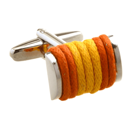 Silver/Orange/Gold Roped Cuff Links