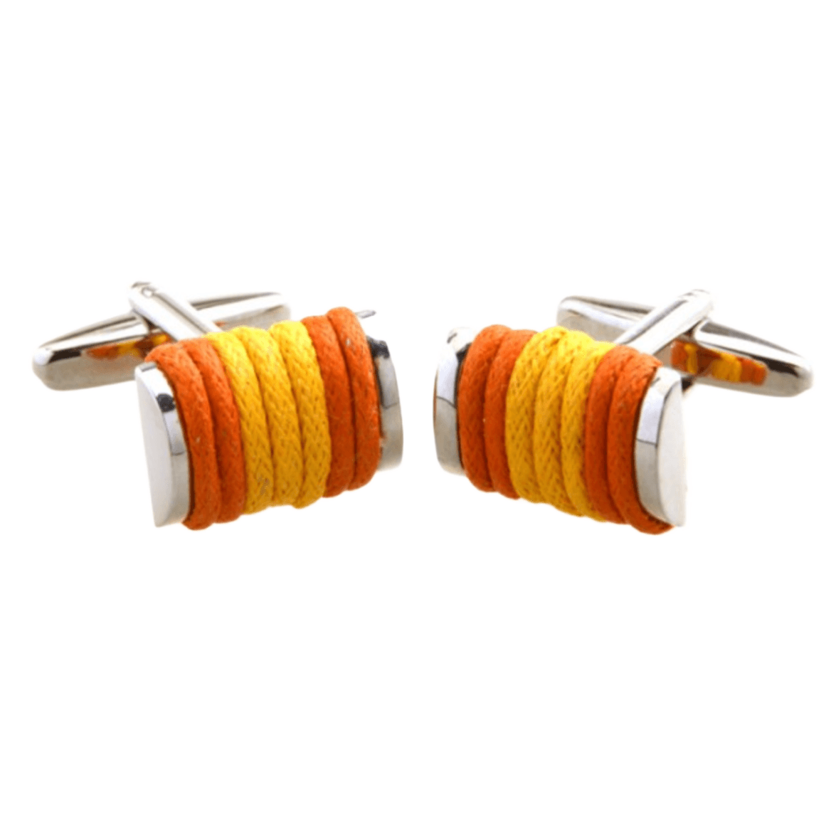 Silver/Orange/Gold Roped Cuff Links