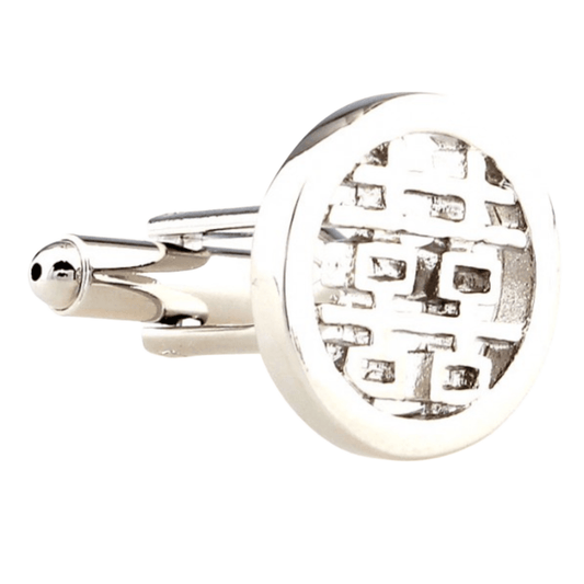 Silver Happiness Symbol Cuff Links