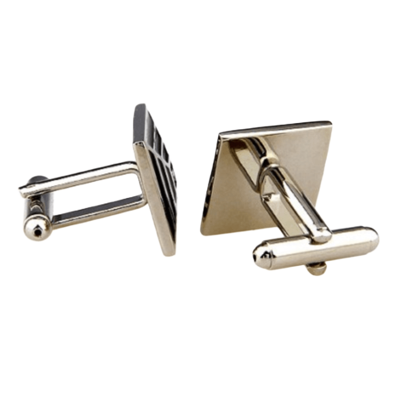 Silver/Black/Grey Pyramid Cuff Links