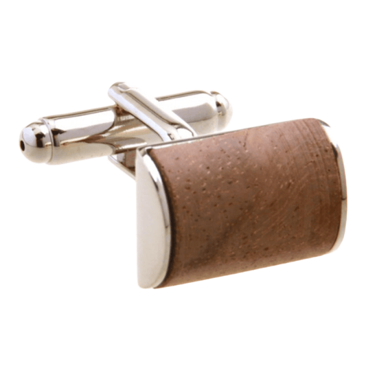 Silver/Brown Curved Cuff Links