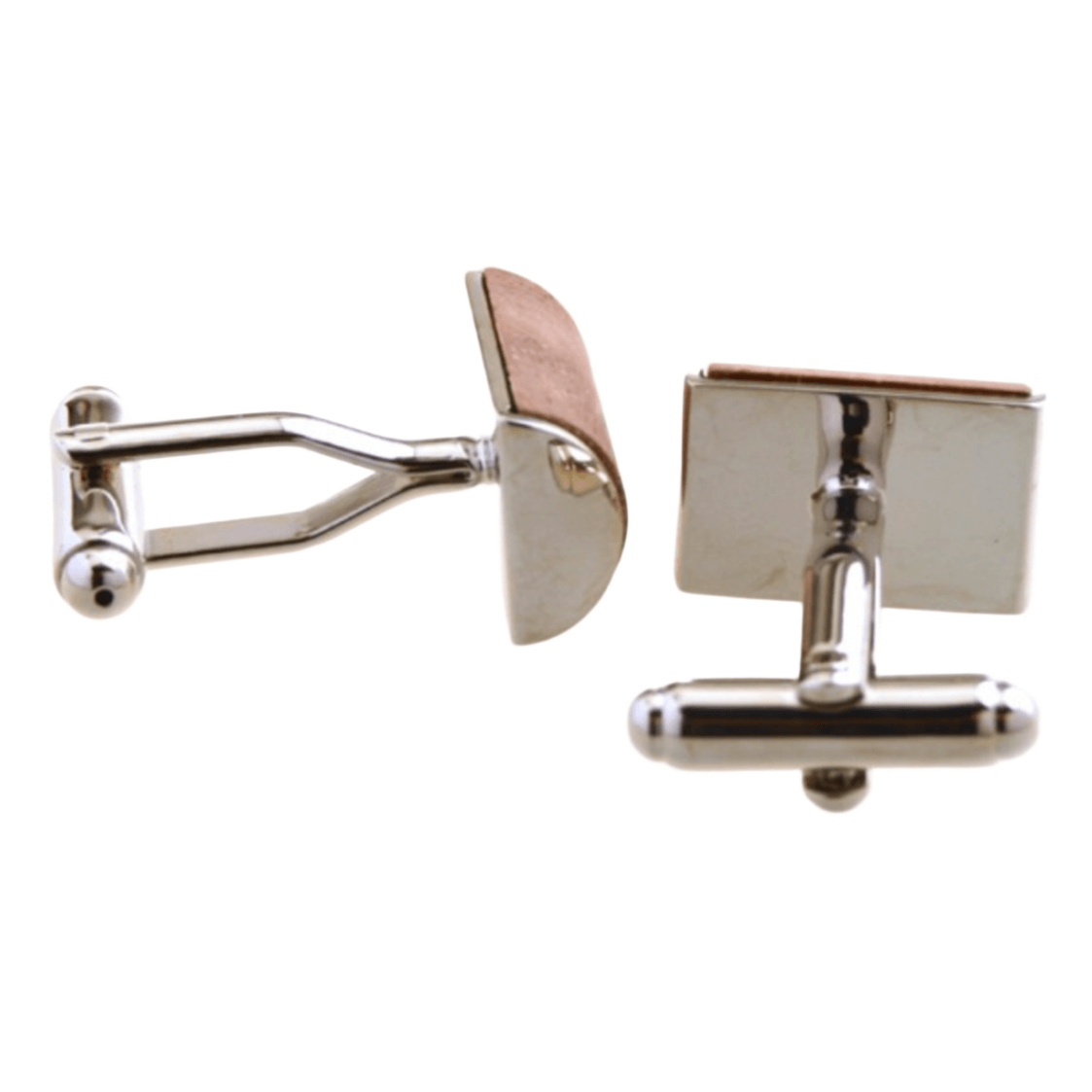 Silver/Brown Curved Cuff Links