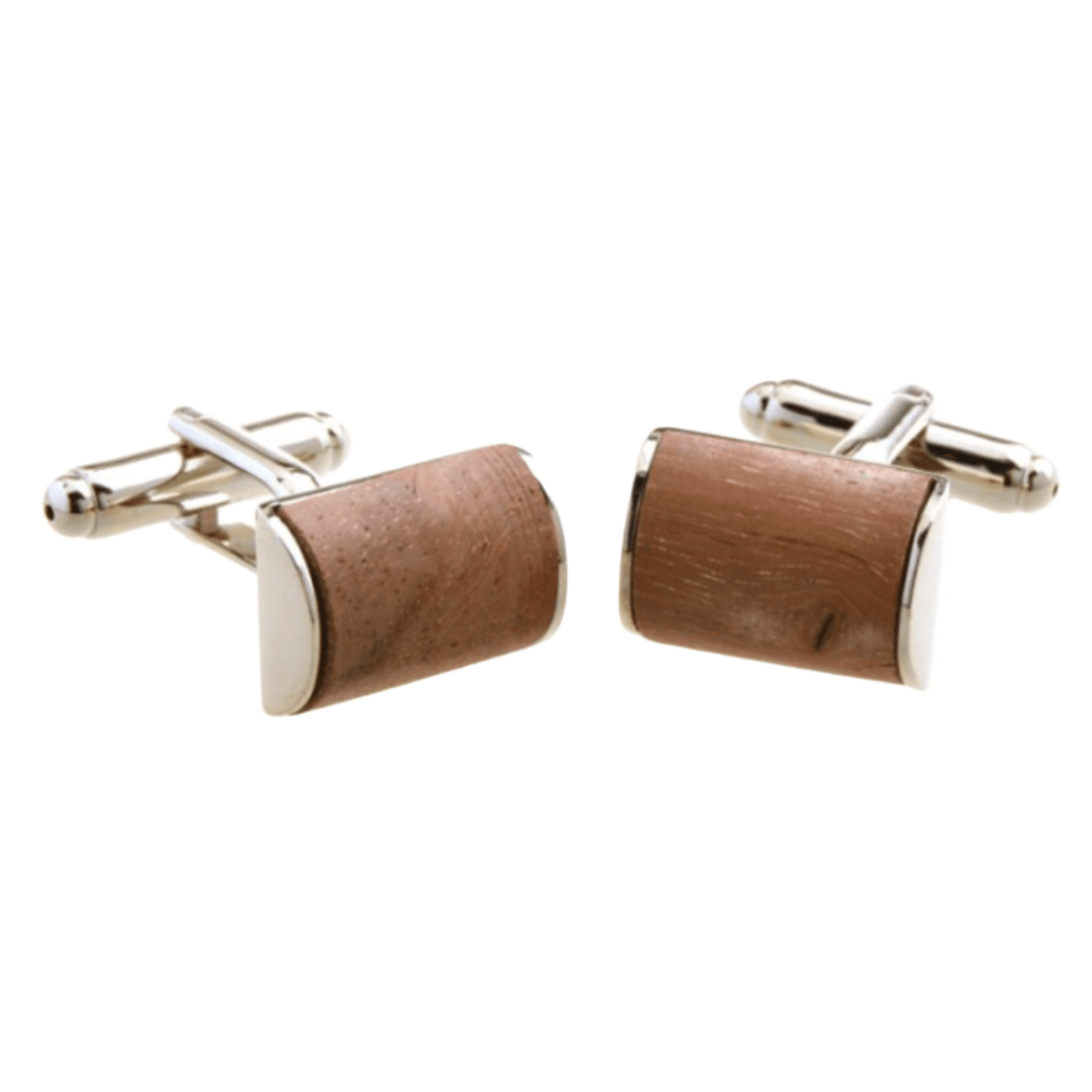 Silver/Brown Curved Cuff Links