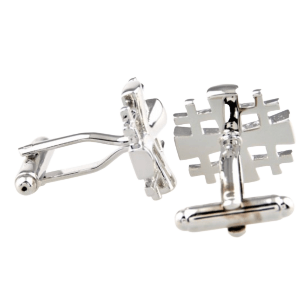 Silver Multi Cross Cuff Links