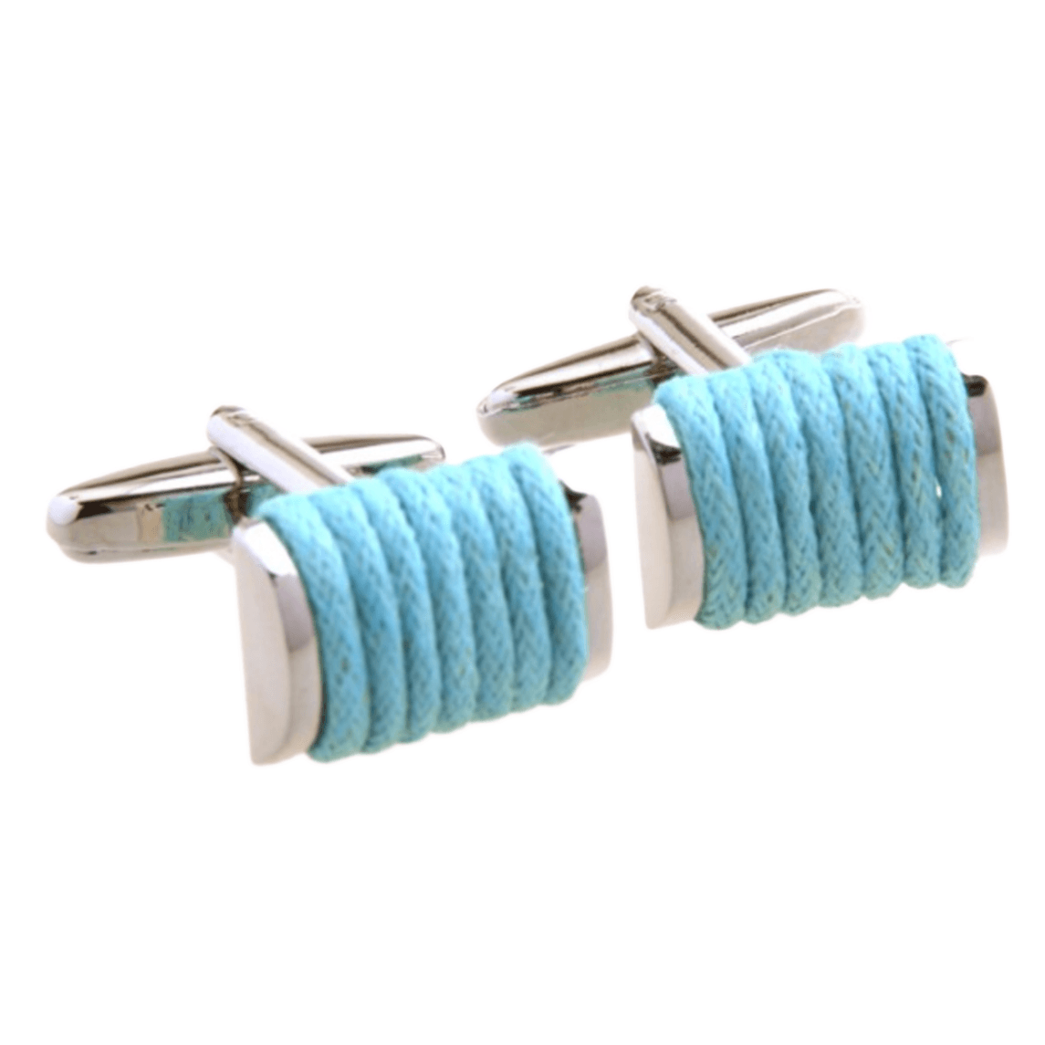Silver/Turquoise Knot Cuff Links