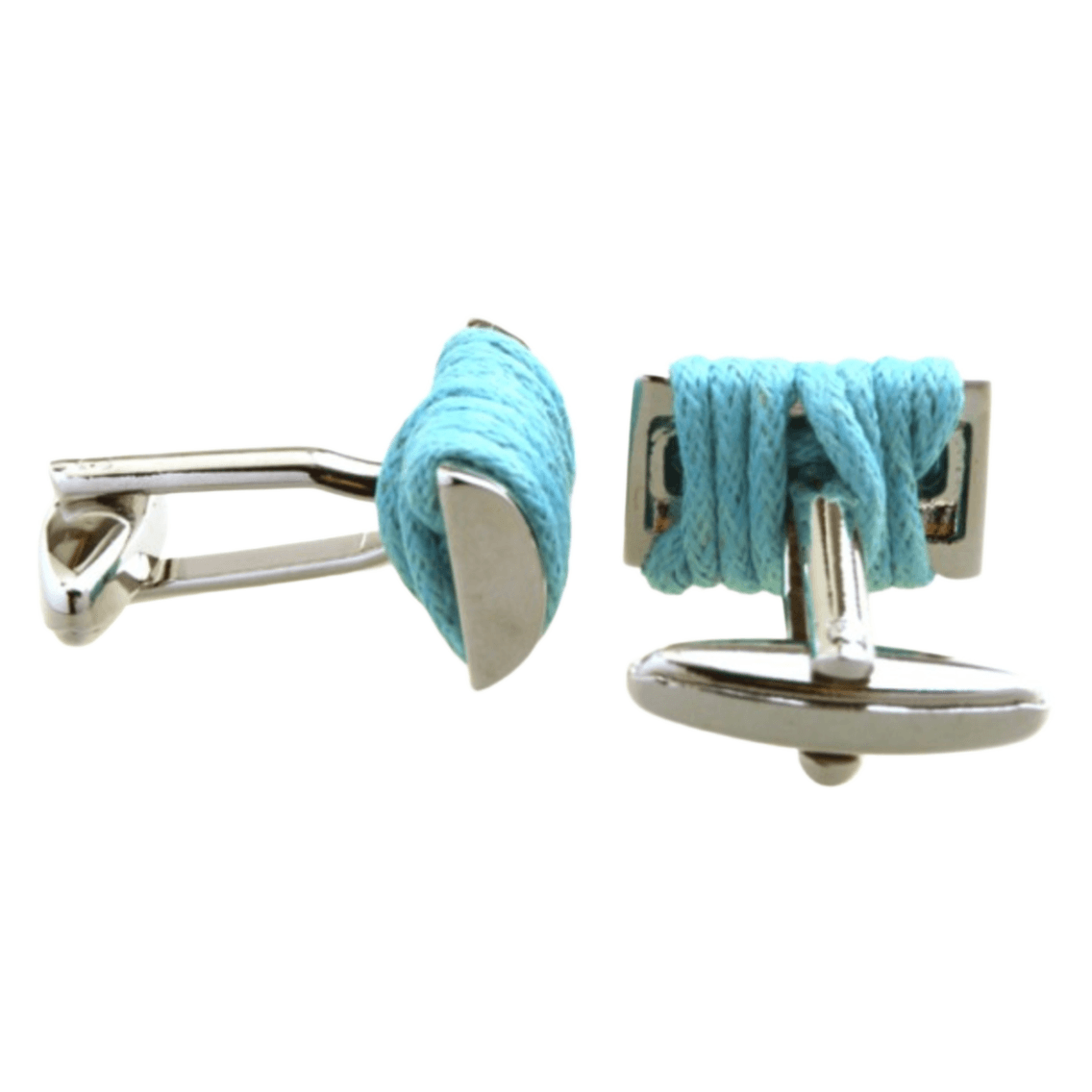 Silver/Turquoise Knot Cuff Links