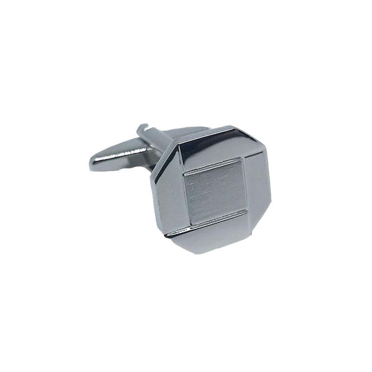 Silver Square Octagon Cuff Links