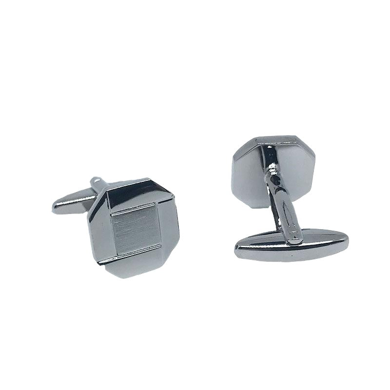 Silver Square Octagon Cuff Links