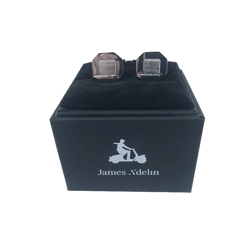 Silver Square Octagon Cuff Links