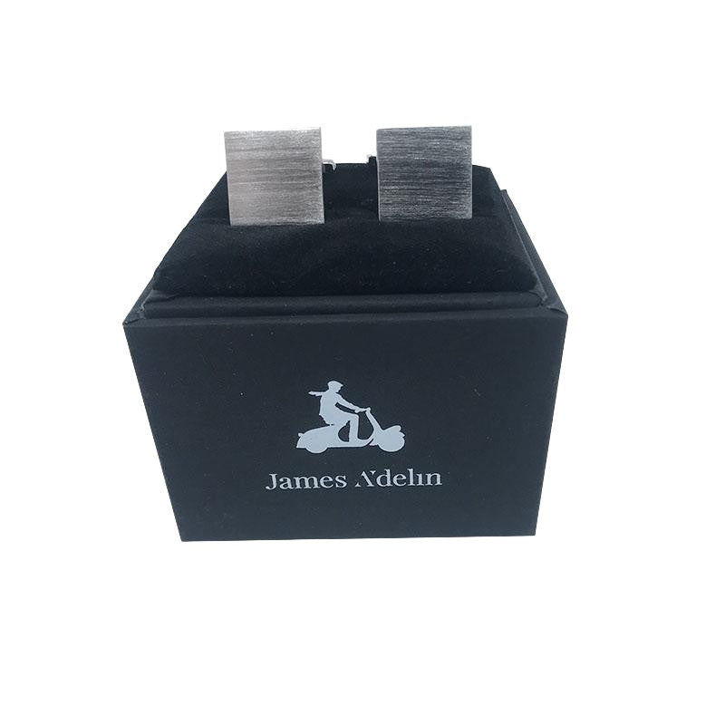 Silver Square Matt Plain Cuff Links