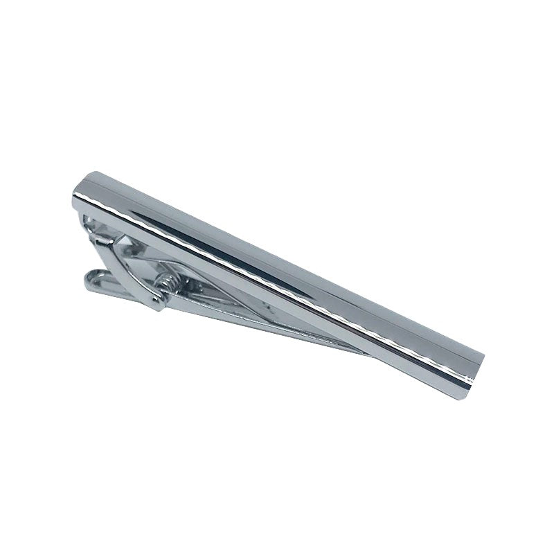 mens tie clip silver square design
