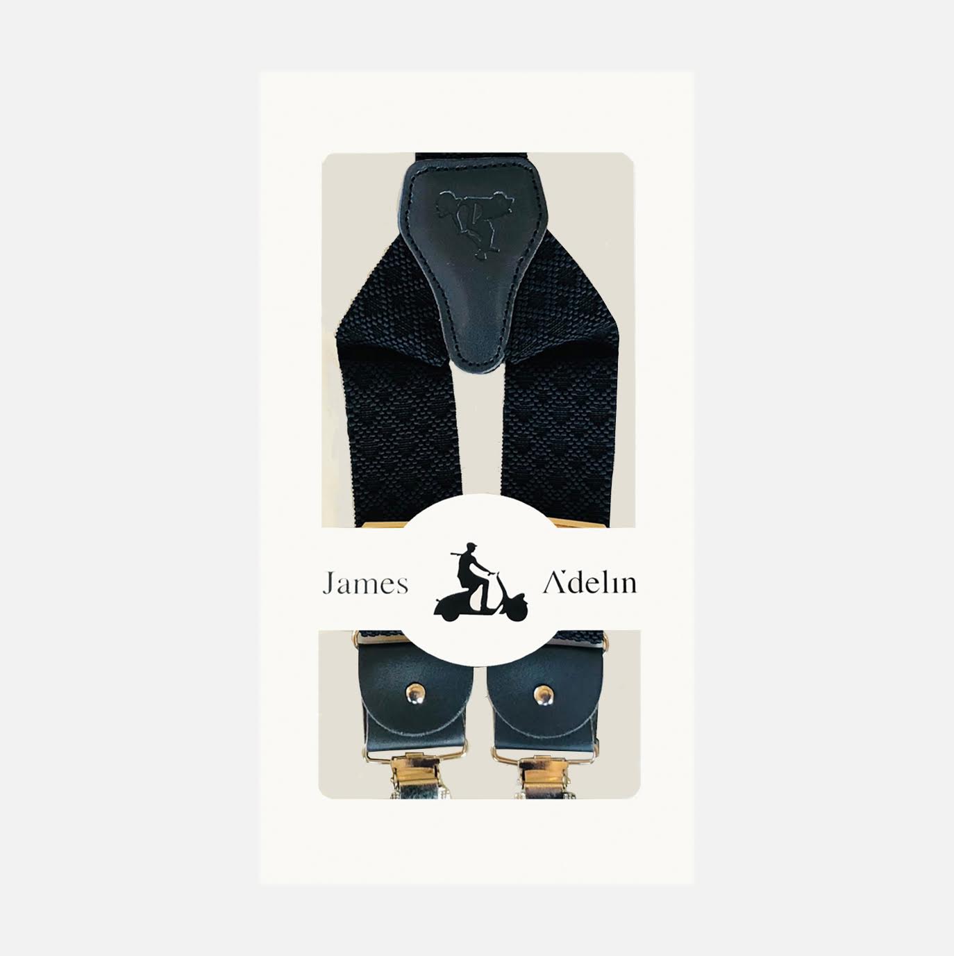 Navy Mens Argyle Weave Suspenders