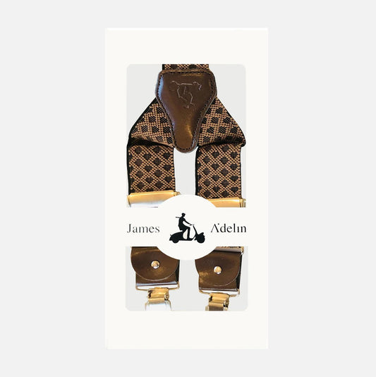 Bronze Mens Argyle Weave Suspenders