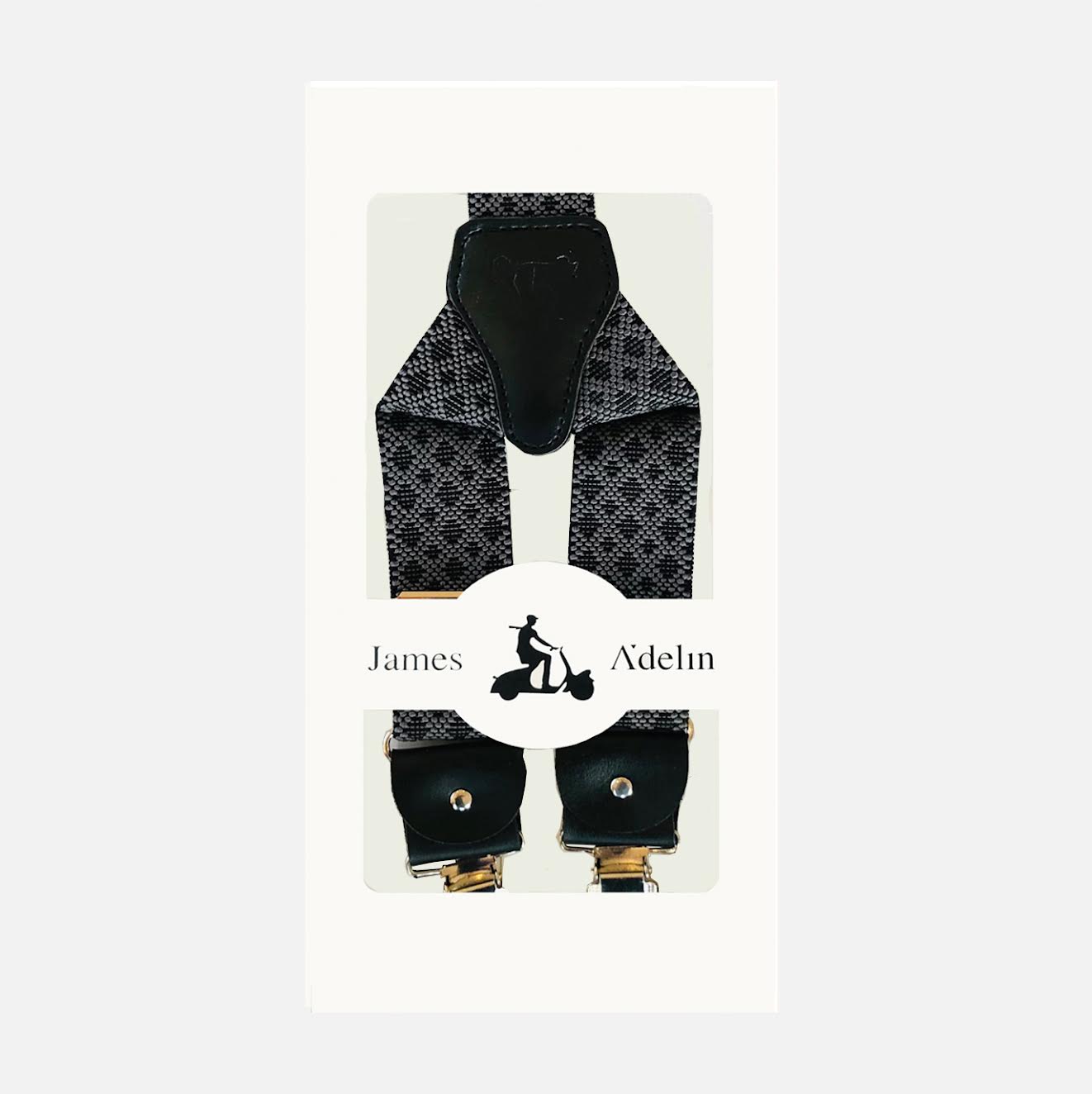 Charcoal Mens Argyle Weave Suspenders