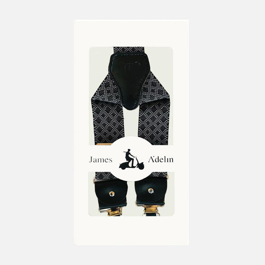 Charcoal Mens Argyle Weave Suspenders