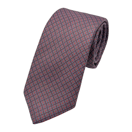 Magenta Italian Mens Luxury Geometric Weave Skinny Neck Ties