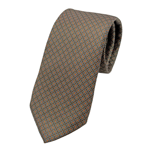Light Brown Italian Mens Luxury Geometric Weave Skinny Neck Ties