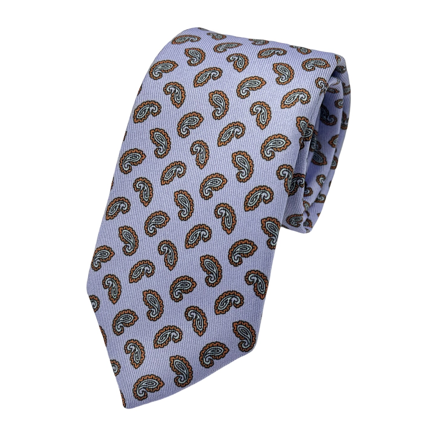 Lilac Italian Mens Luxury Satin Vintage Paisley Weave Skinny Neck Ties