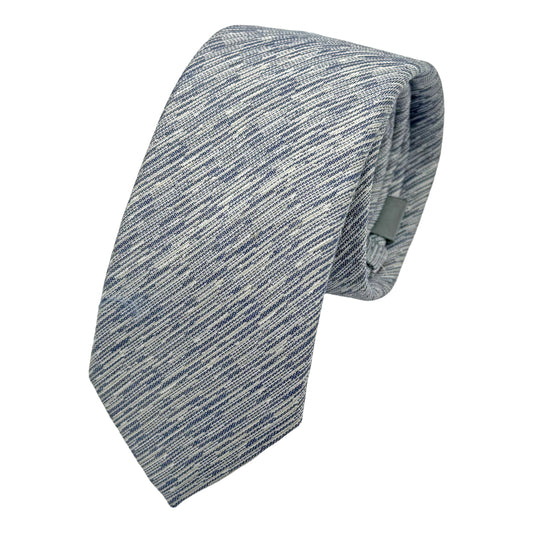 Silver Italian Mens Silk Textured Weave Skinny Neck Ties