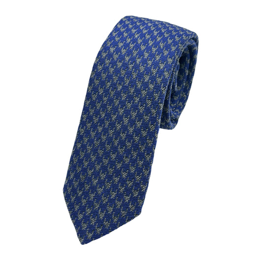 Royal Italian Mens Wool Blend Heavy Houndstooth Weave Skinny Neck Ties