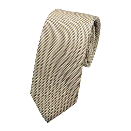 Sand Italian Mens Silk Textured Weave Neck Tie