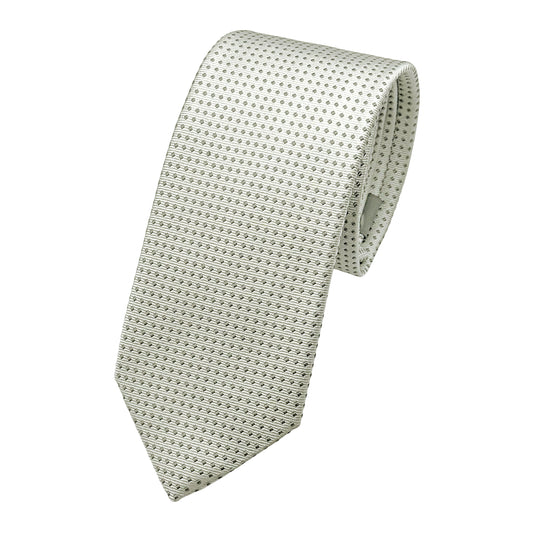 White Italian Mens Silk Textured Spotted Weave Neck Tie