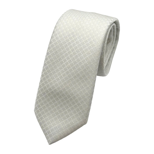 Off White Italian Mens Silk Textured Weave Neck Tie
