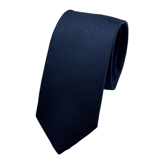 French Blue Italian Mens Silk Subtle Textured Weave Neck Tie