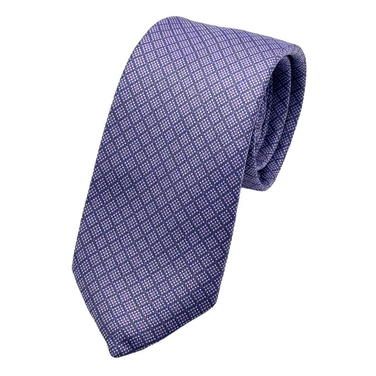 Purple Italian Mens Luxury Geometric Weave Neck Tie