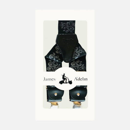 Black Mens Bold Paisley Weave Suspenders