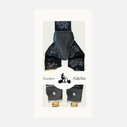 Navy Mens Bold Paisley Weave Suspenders