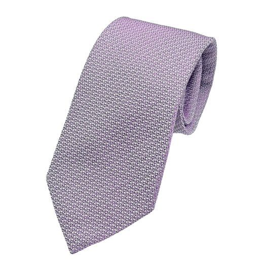 Purple Mens Italian Pure Silk Geometric Neck Ties