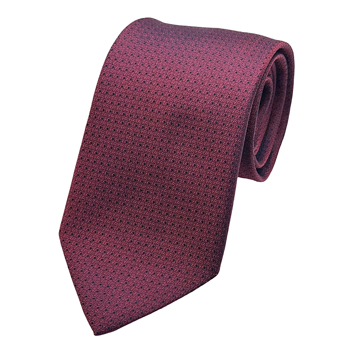 Magenta Italian Mens Silk Geometric Weave Neck Tie