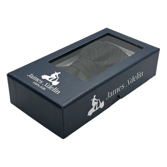 Charcoal Marle Mens Luxury Wool Blend Textured Weave Bow Tie