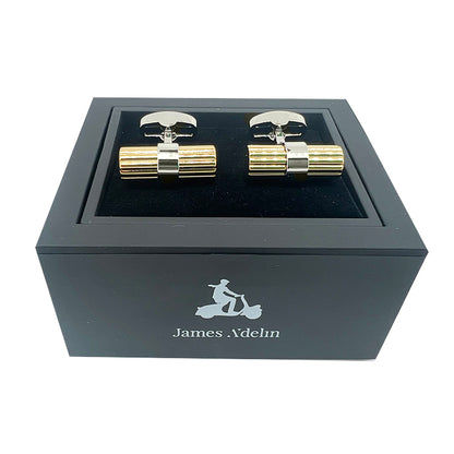 Silver/Gold Barrel Ribbed Cuff Links