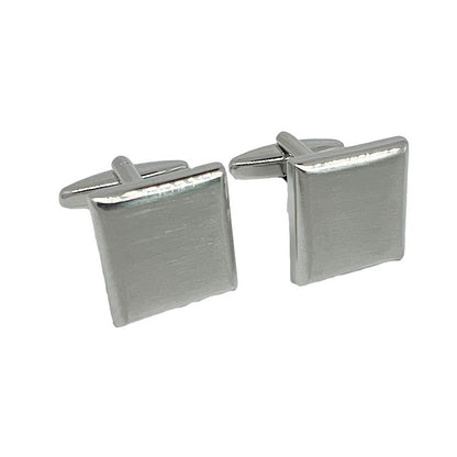 Silver Shaded Square Cuff Links