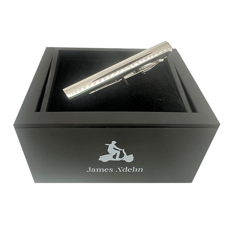 Silver Concave Tie Bar