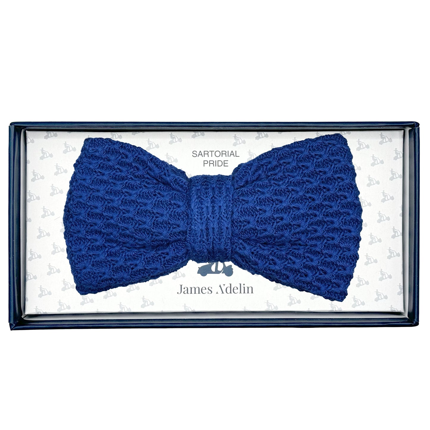 Royal Blue Luxury Mens Italian Textured Cotton Knitted Bow Ties