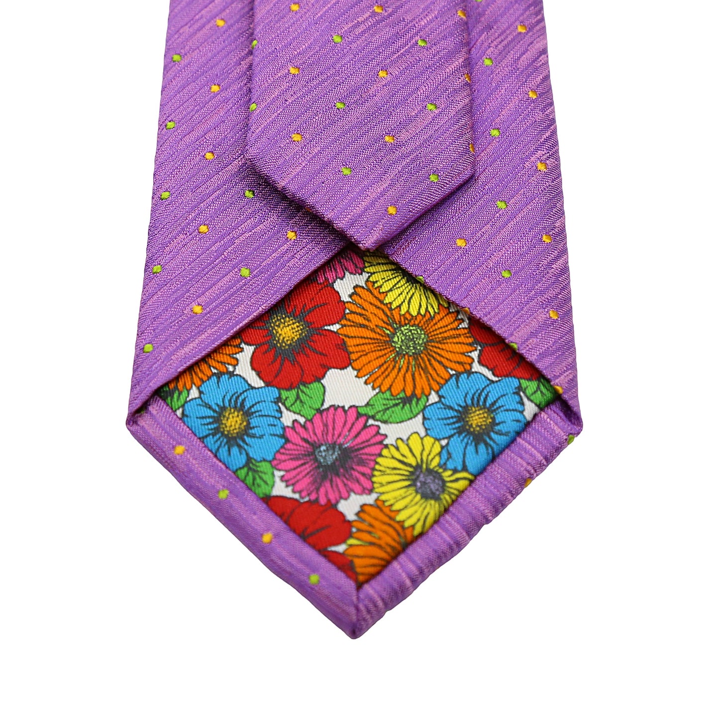 Purple Mens Italian Pure Silk Textured Spotted Weave Neck Tie