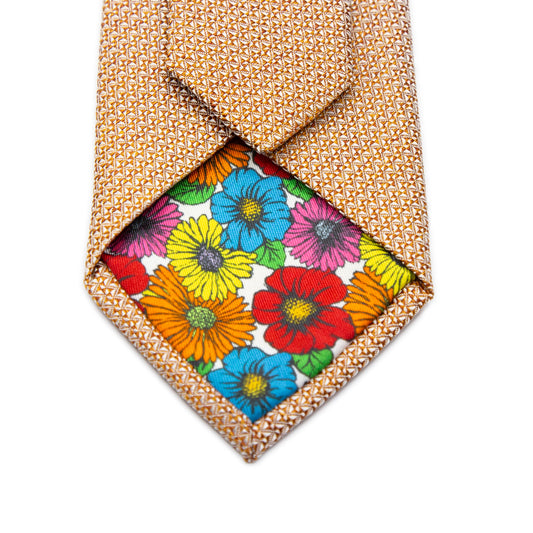 Soft Orange Italian Subtle Textured Silk Neck Tie